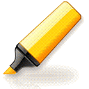 Yellow highlighter pen for web